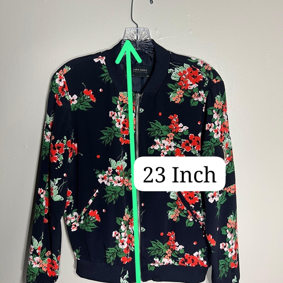 Zara Women's Black Floral Bomber Jacket - Picture 5 of 5